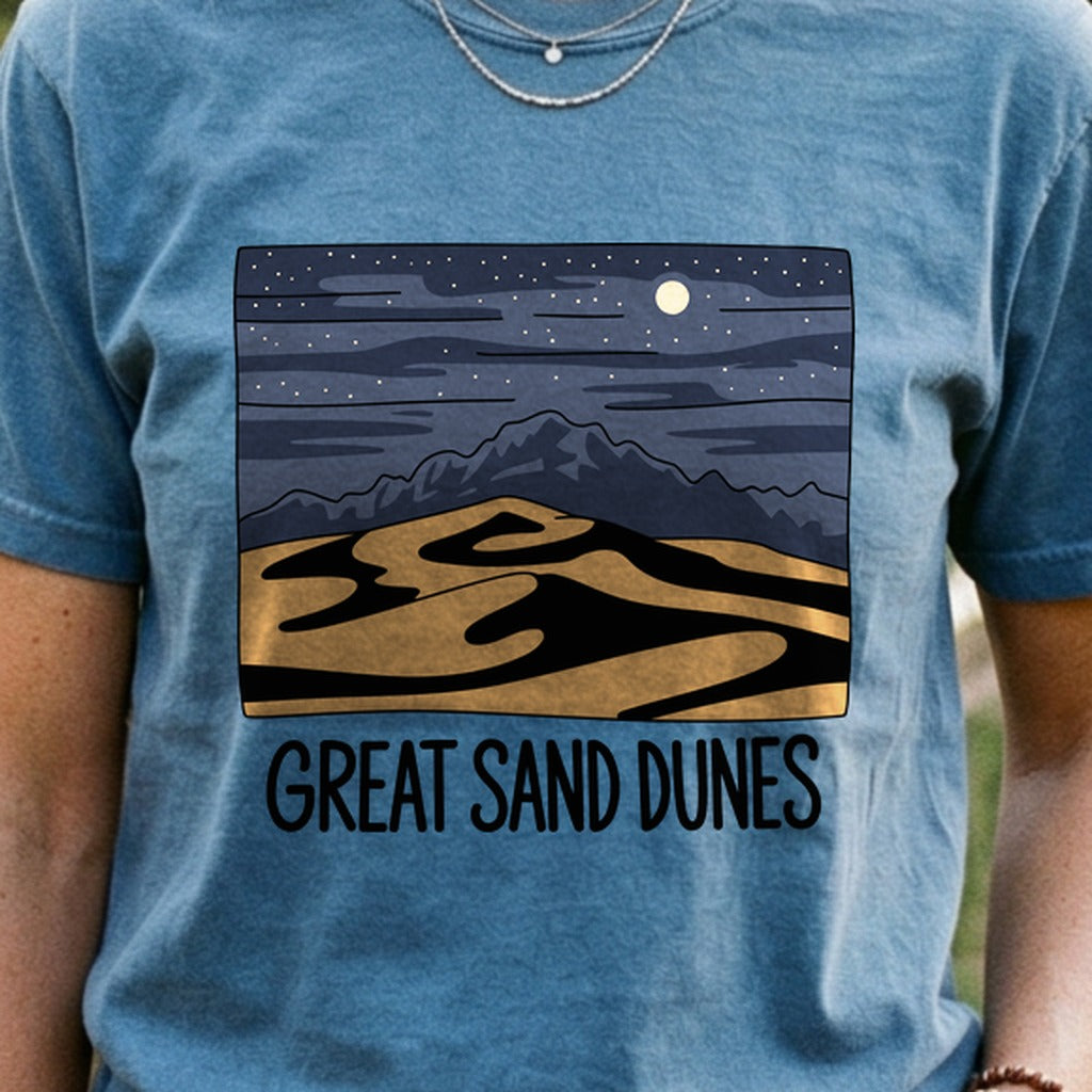 Great Sand Dunes at Night Cotton T-Shirt