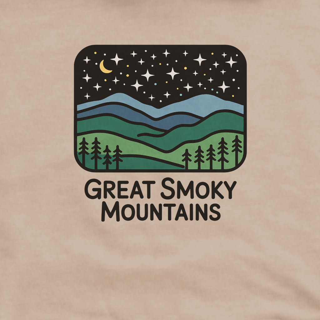Great Smoky Mountains at Night Hoodie Adventure and Outdoors Themed Hoodie