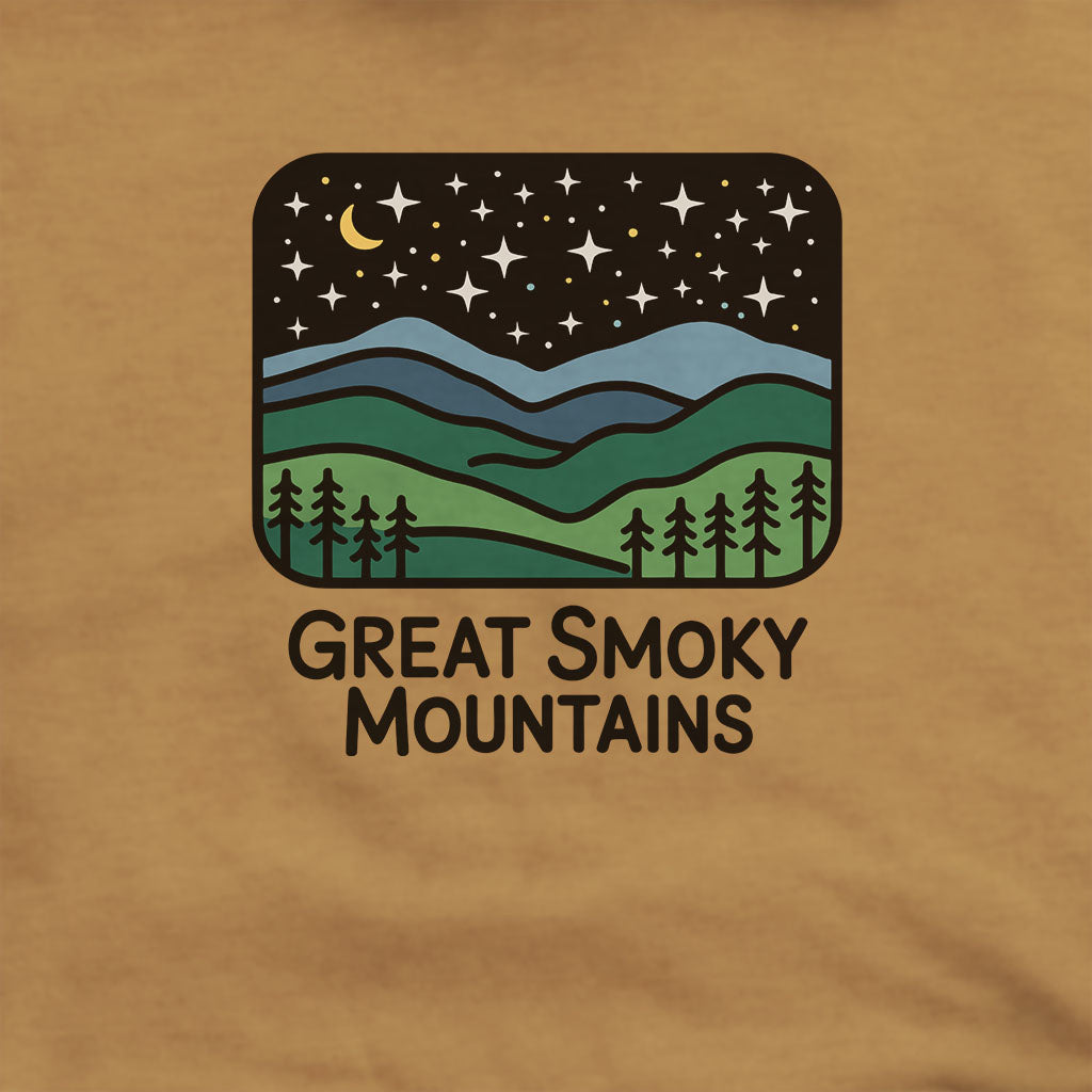 Great Smoky Mountains at Night Hoodie Adventure and Outdoors Themed Hoodie
