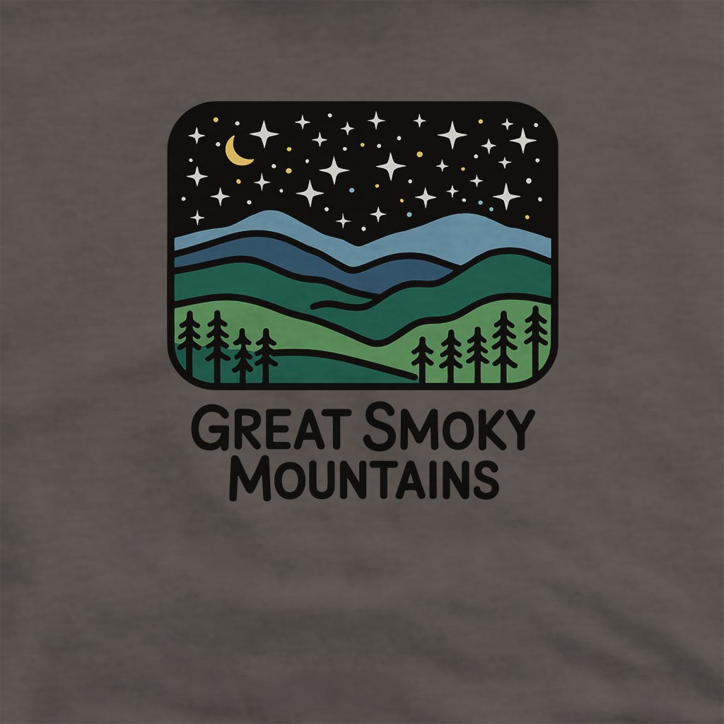 Great Smoky Mountains at Night Hoodie Adventure and Outdoors Themed Hoodie