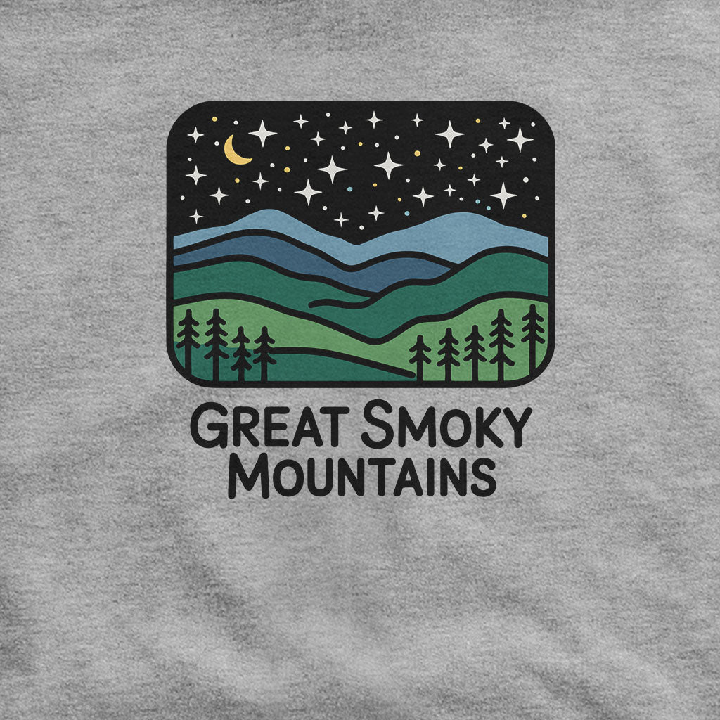 Great Smoky Mountains at Night Hoodie Adventure and Outdoors Themed Hoodie