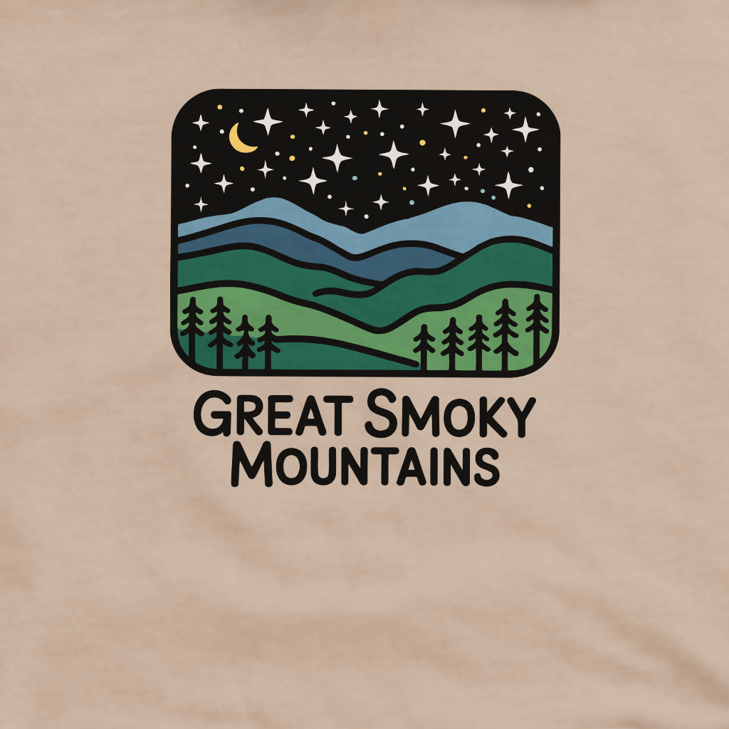 Great Smoky Mountains at Night Crewneck Sweatshirt Adventure and Outdoors Themed Sweatshirt