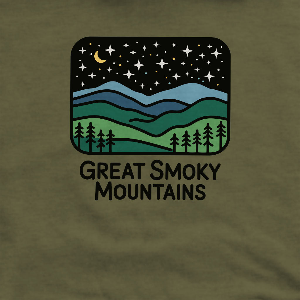 Great Smoky Mountains at Night Crewneck Sweatshirt Adventure and Outdoors Themed Sweatshirt