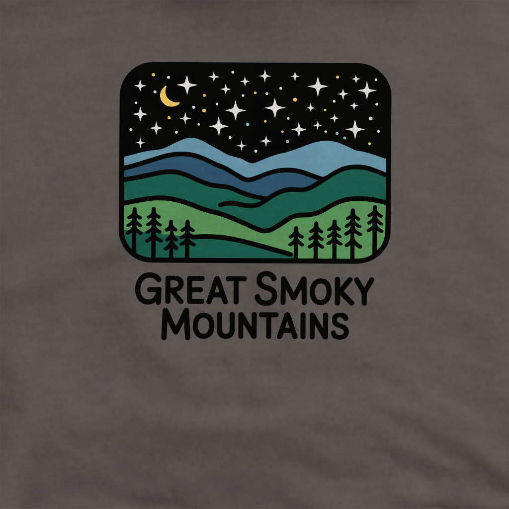 Great Smoky Mountains at Night Crewneck Sweatshirt Adventure and Outdoors Themed Sweatshirt