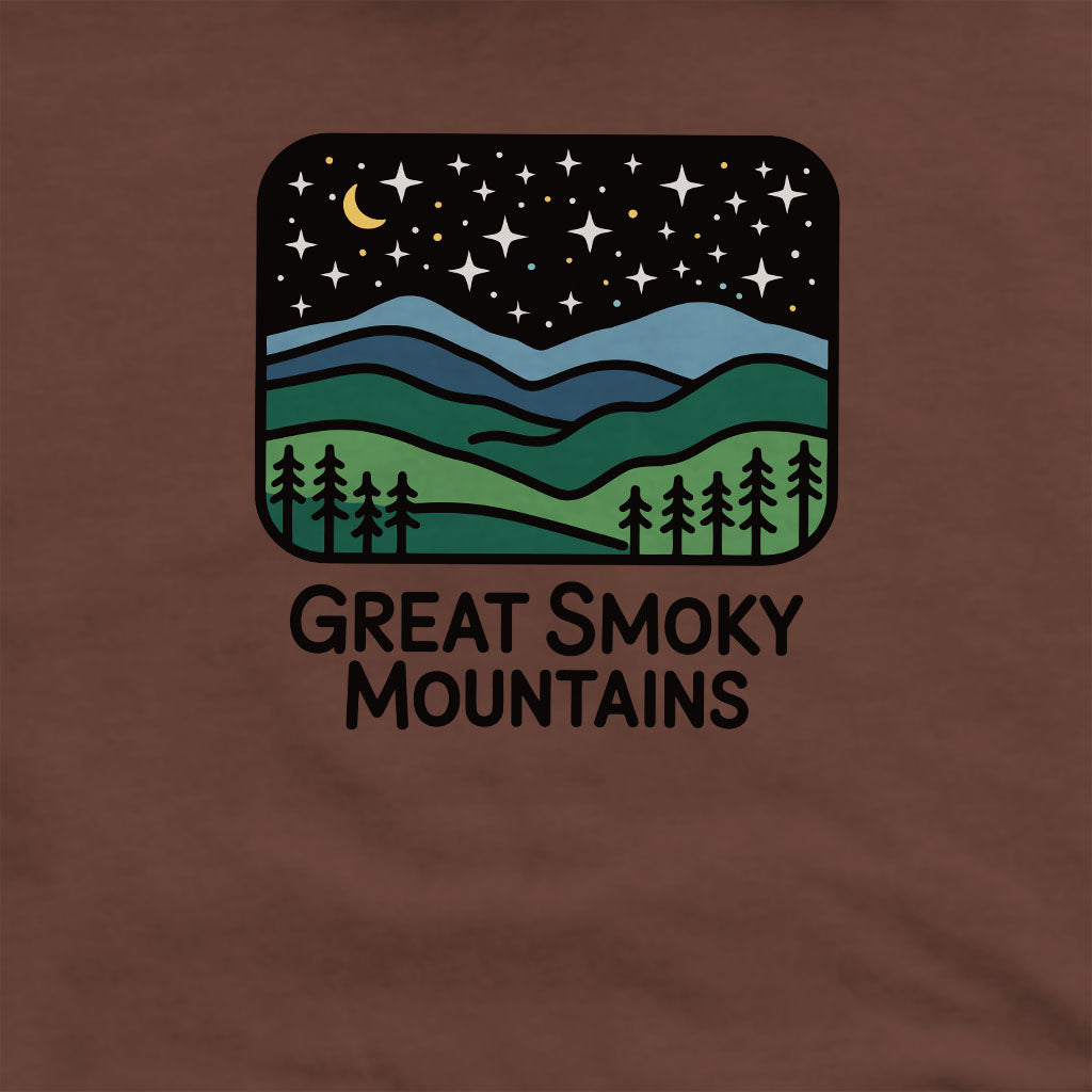 Great Smoky Mountains at Night Crewneck Sweatshirt Adventure and Outdoors Themed Sweatshirt