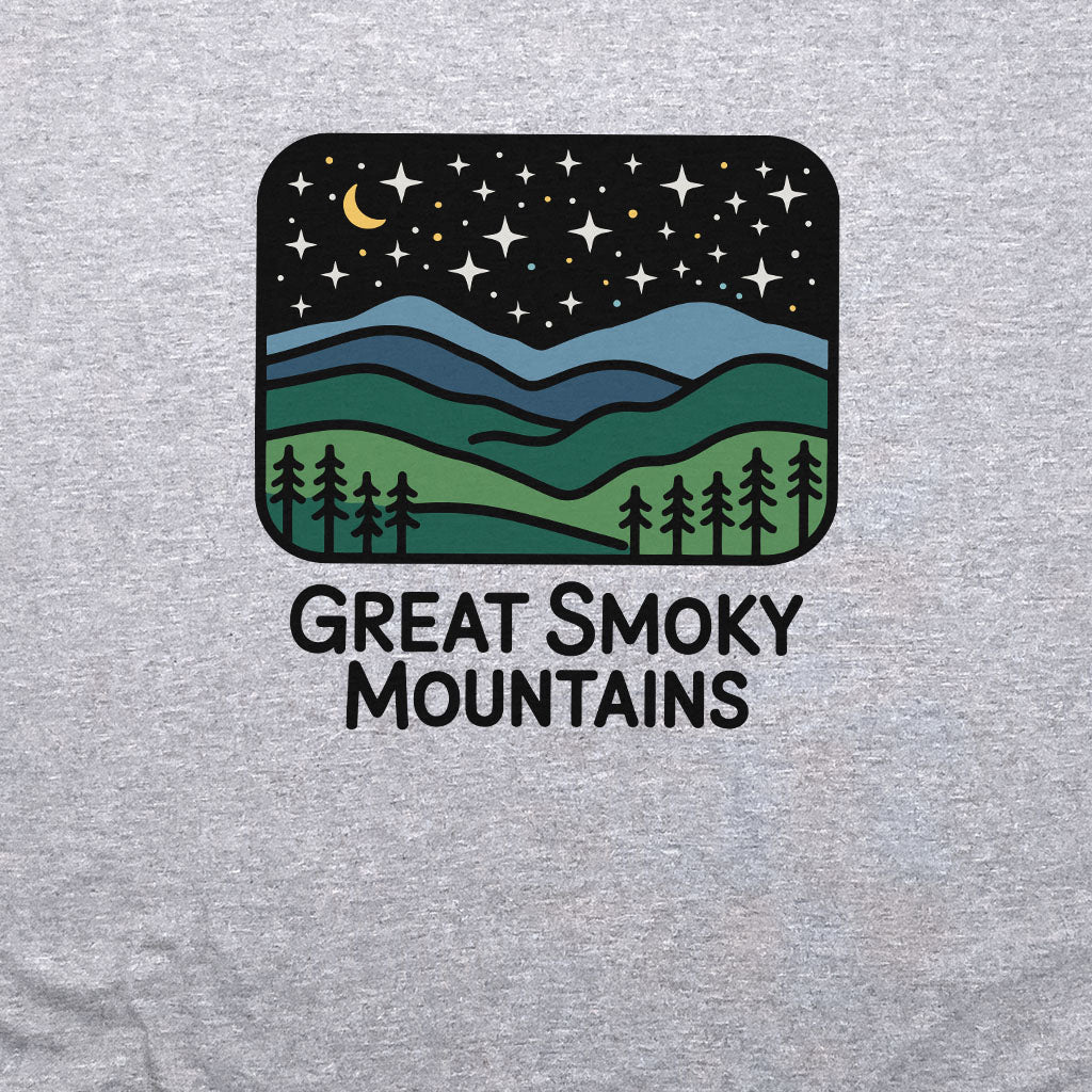 Great Smoky Mountains at Night Crewneck Sweatshirt Adventure and Outdoors Themed Sweatshirt