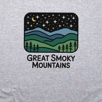 Great Smoky Mountains at Night Crewneck Sweatshirt Adventure and Outdoors Themed Sweatshirt
