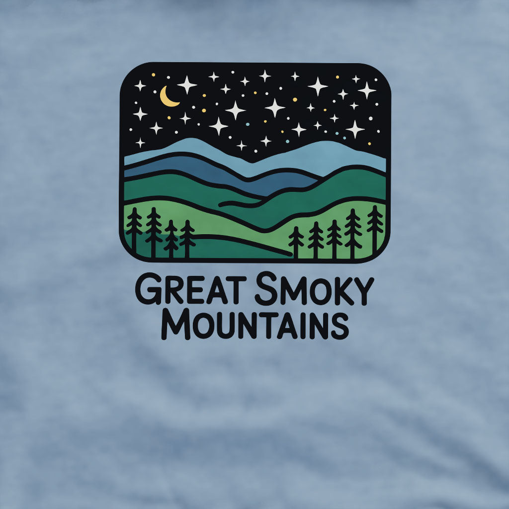 Great Smoky Mountains at Night Crewneck Sweatshirt Adventure and Outdoors Themed Sweatshirt