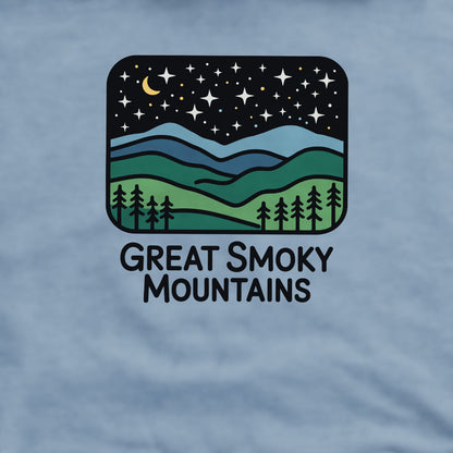 Great Smoky Mountains at Night Crewneck Sweatshirt Adventure and Outdoors Themed Sweatshirt