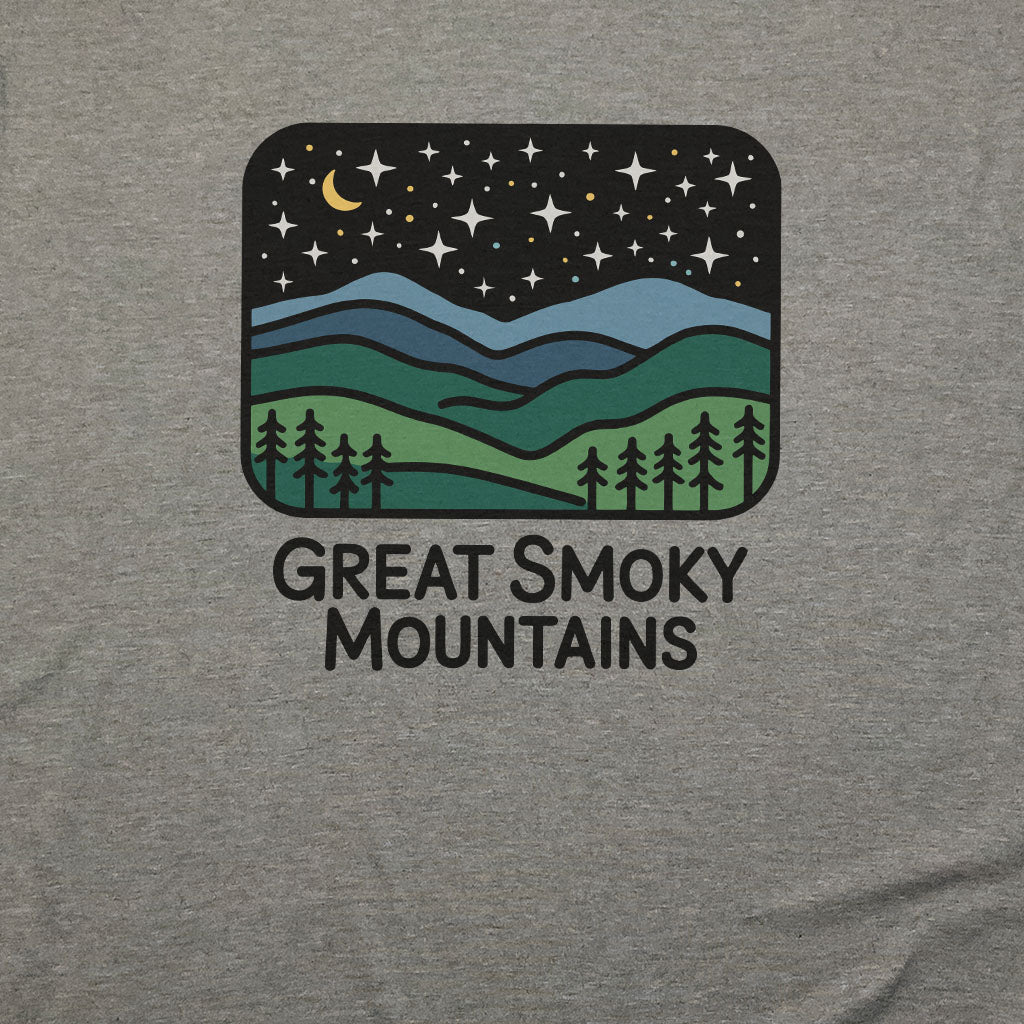 Great Smoky Mountains at Night T-Shirt Adventure and Outdoors Themed T-Shirt