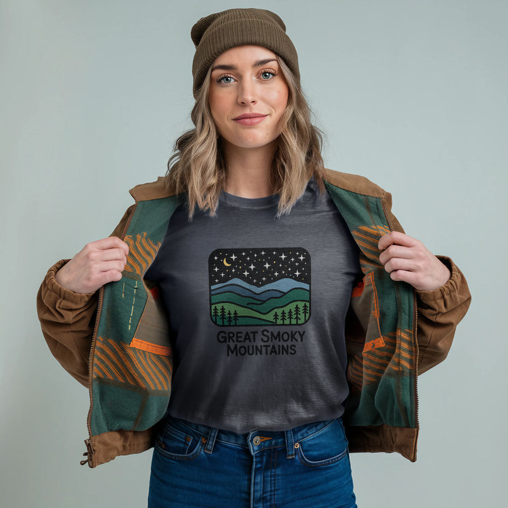 Great Smoky Mountains at Night T-Shirt Adventure and Outdoors Themed T-Shirt