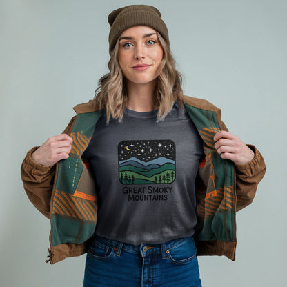 Great Smoky Mountains at Night T-Shirt Adventure and Outdoors Themed T-Shirt