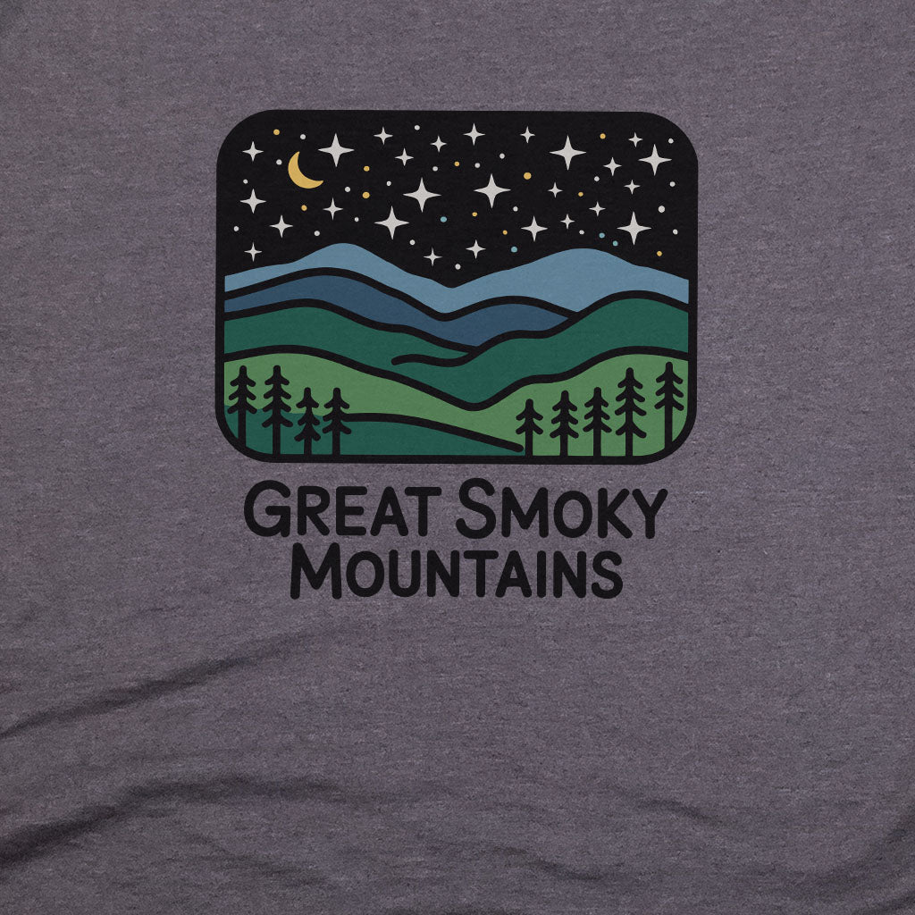 Great Smoky Mountains at Night T-Shirt Adventure and Outdoors Themed T-Shirt