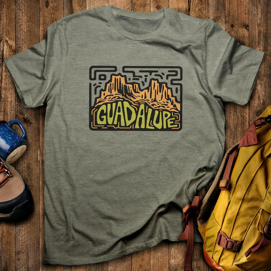 Guadalupe National Park T-Shirt Heather Military Green Adventure and Outdoors Themed T-Shirt