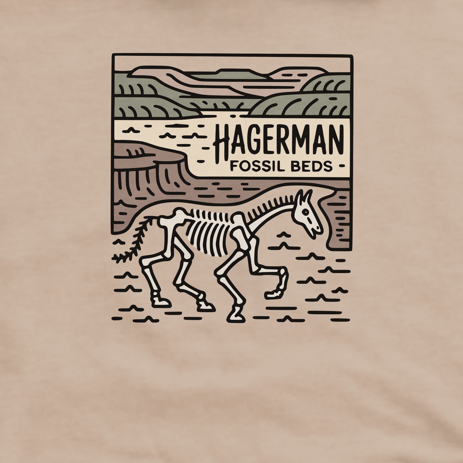 Hagerman Fossil Beds National Monument Crewneck Sweatshirt Adventure and Outdoors Themed Sweatshirt