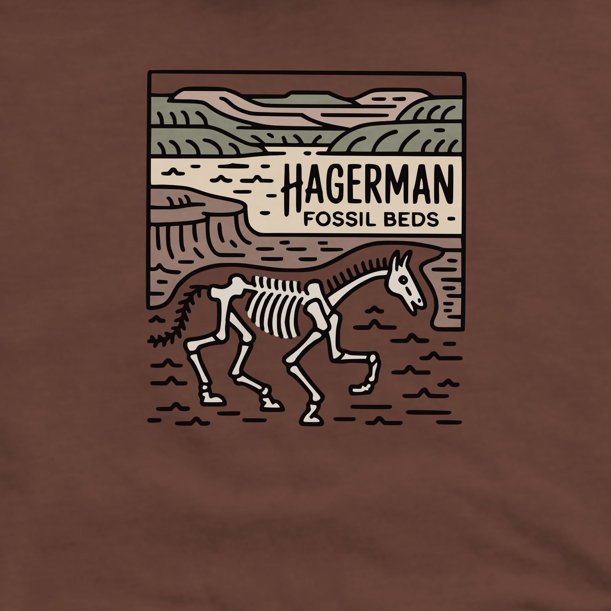 Hagerman Fossil Beds National Monument Crewneck Sweatshirt Adventure and Outdoors Themed Sweatshirt