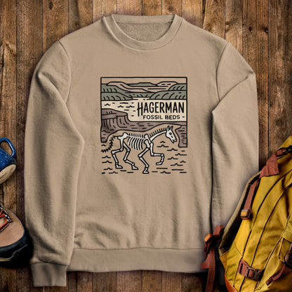 Hagerman Fossil Beds National Monument Crewneck Sweatshirt Sand Adventure and Outdoors Themed Sweatshirt