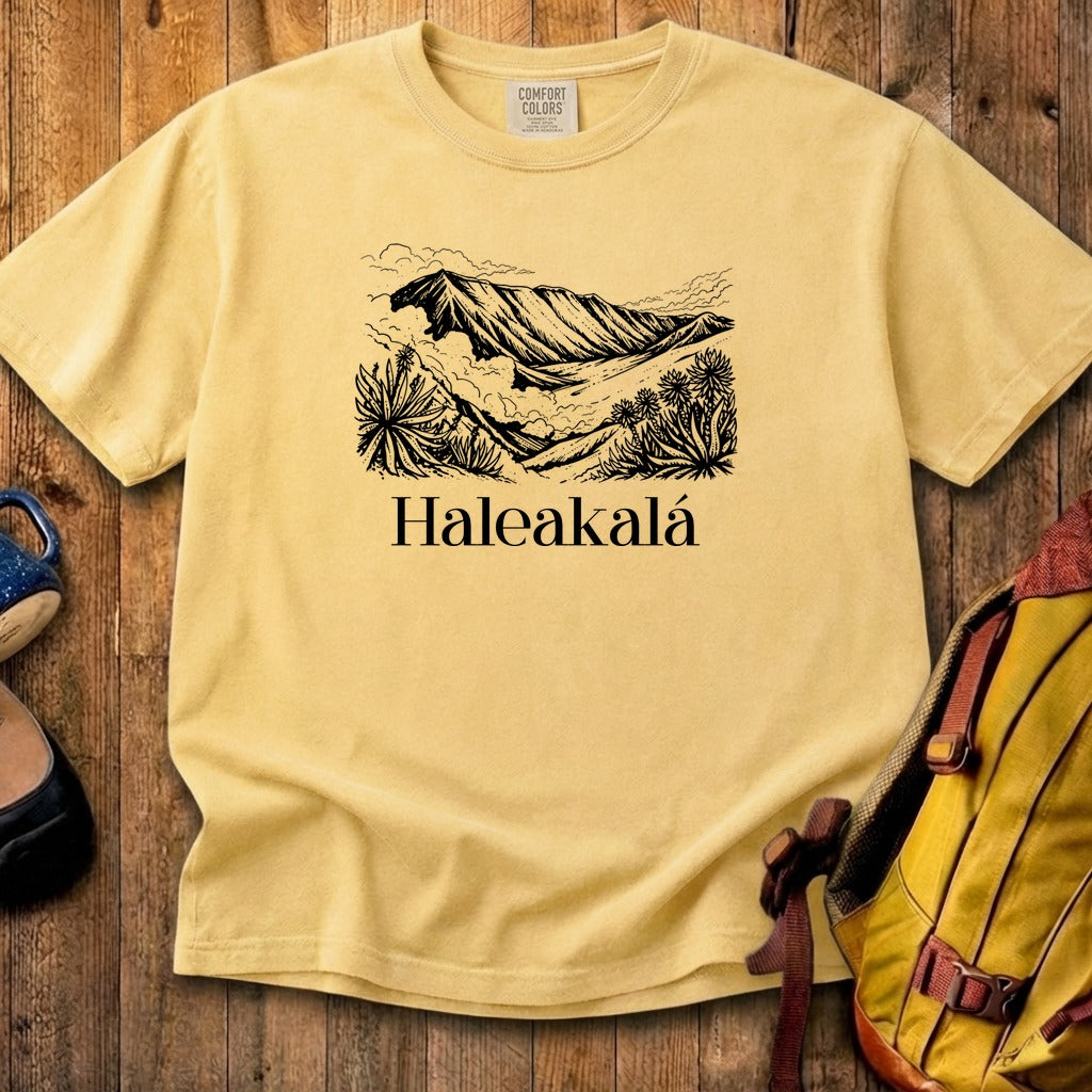 Haleakalā National Park Line Drawing Cotton T-Shirt