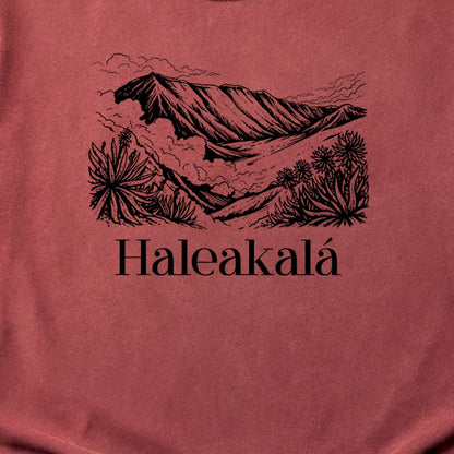 Haleakalā National Park Line Drawing Cotton T-Shirt