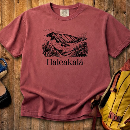 Haleakalā National Park Line Drawing Cotton T-Shirt