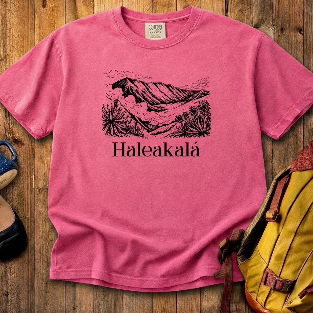 Haleakalā National Park Line Drawing Cotton T-Shirt