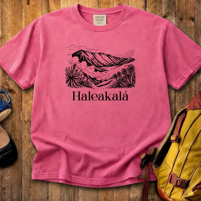Haleakalā National Park Line Drawing Cotton T-Shirt