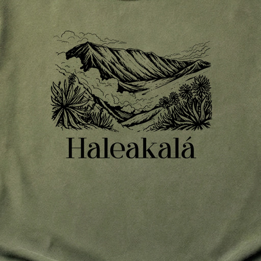 Haleakalā National Park Line Drawing Cotton T-Shirt