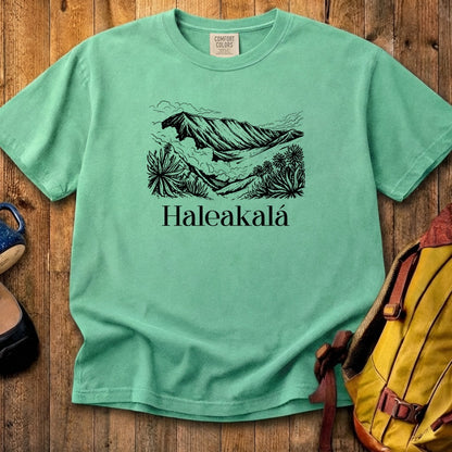 Haleakalā National Park Line Drawing Cotton T-Shirt