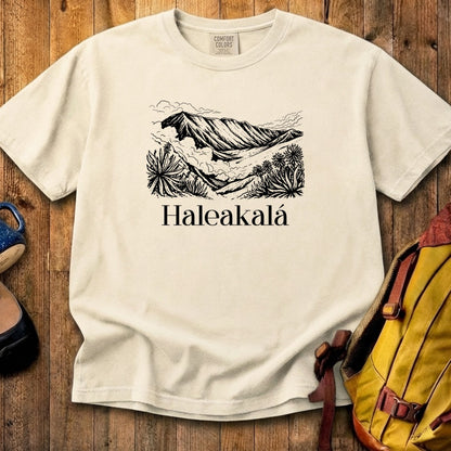 Haleakalā National Park Line Drawing Cotton T-Shirt