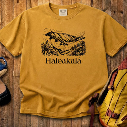 Haleakalā National Park Line Drawing Cotton T-Shirt