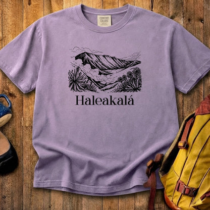Haleakalā National Park Line Drawing Cotton T-Shirt