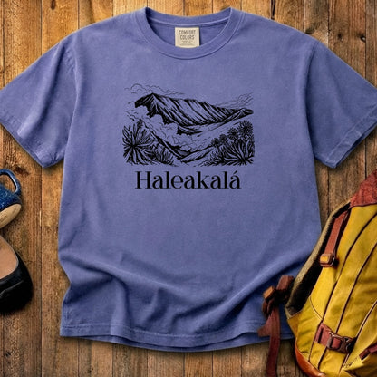 Haleakalā National Park Line Drawing Cotton T-Shirt