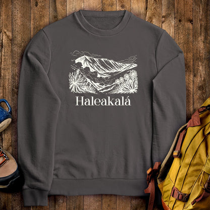 Haleakalā National Park Line Drawing Crewneck Sweatshirt