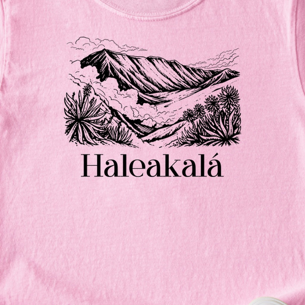 Haleakalā National Park Line Drawing Kids Cotton T-Shirt