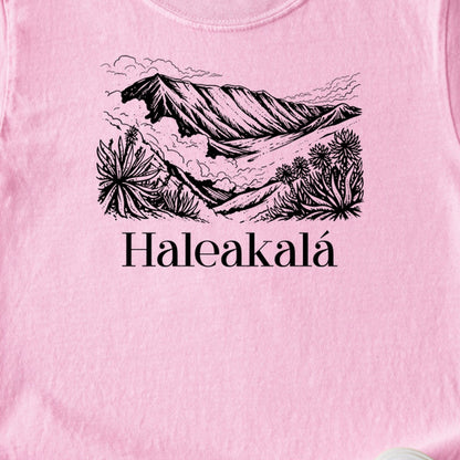 Haleakalā National Park Line Drawing Kids Cotton T-Shirt