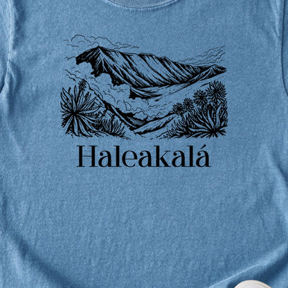 Haleakalā National Park Line Drawing Kids Cotton T-Shirt