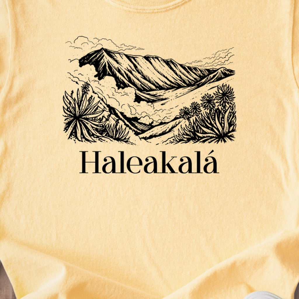 Haleakalā National Park Line Drawing Kids Cotton T-Shirt