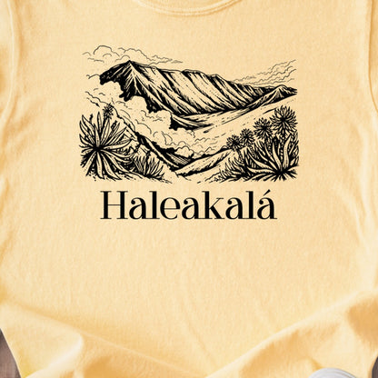 Haleakalā National Park Line Drawing Kids Cotton T-Shirt