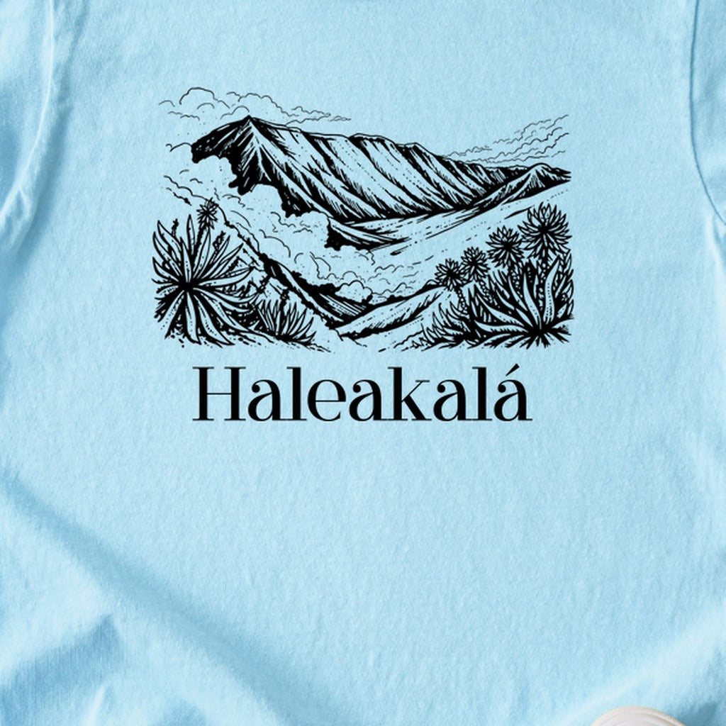 Haleakalā National Park Line Drawing Kids Cotton T-Shirt