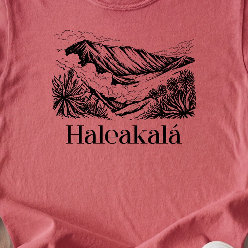 Haleakalā National Park Line Drawing Kids Cotton T-Shirt