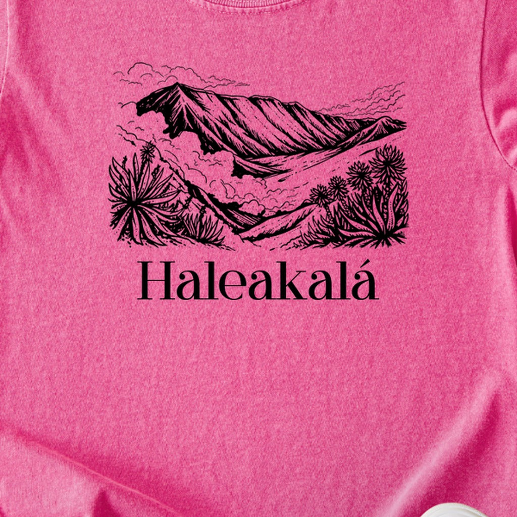 Haleakalā National Park Line Drawing Kids Cotton T-Shirt
