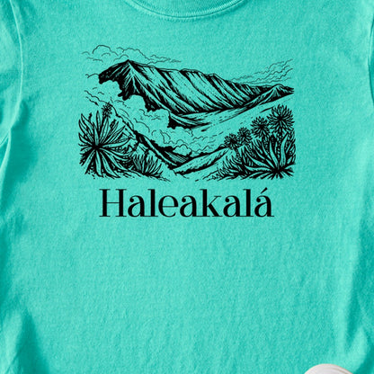 Haleakalā National Park Line Drawing Kids Cotton T-Shirt