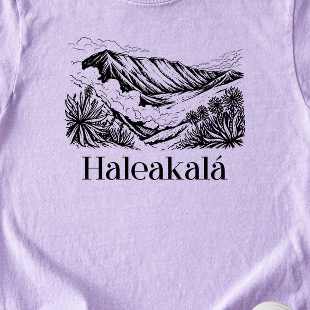 Haleakalā National Park Line Drawing Kids Cotton T-Shirt