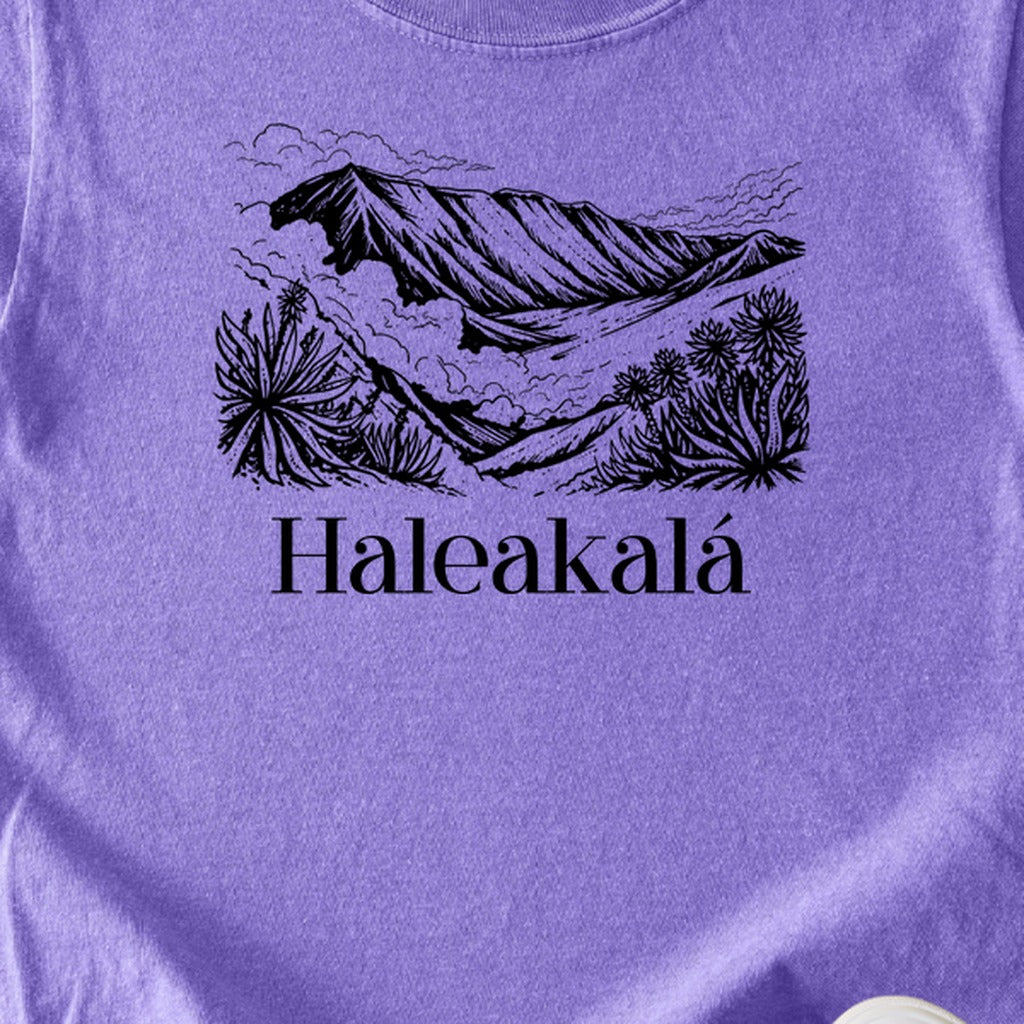 Haleakalā National Park Line Drawing Kids Cotton T-Shirt