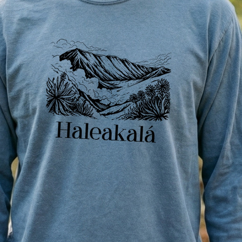 Haleakalā National Park Line Drawing Premium Long Sleeve