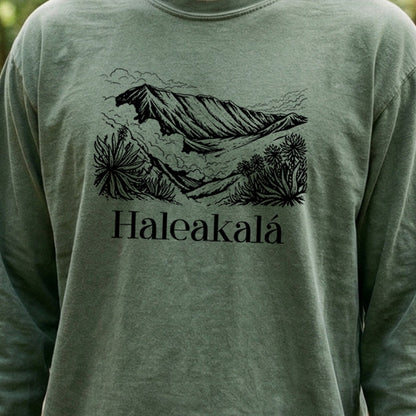 Haleakalā National Park Line Drawing Premium Long Sleeve