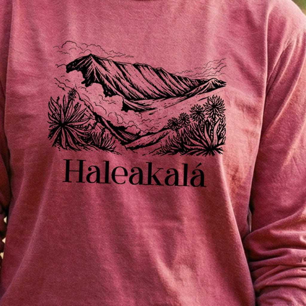 Haleakalā National Park Line Drawing Premium Long Sleeve