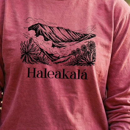 Haleakalā National Park Line Drawing Premium Long Sleeve