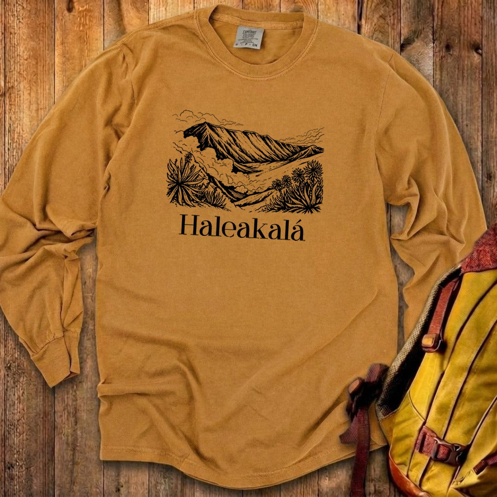 Haleakalā National Park Line Drawing Premium Long Sleeve
