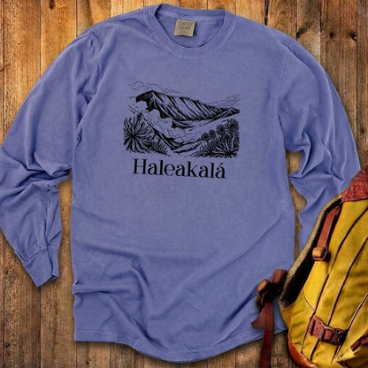 Haleakalā National Park Line Drawing Premium Long Sleeve